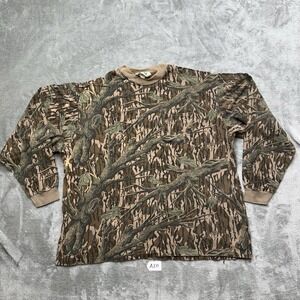 Vintage KEY Mossy Oak Full Foliage Long Sleeve Shirt Pocket Single Stitch 2XL